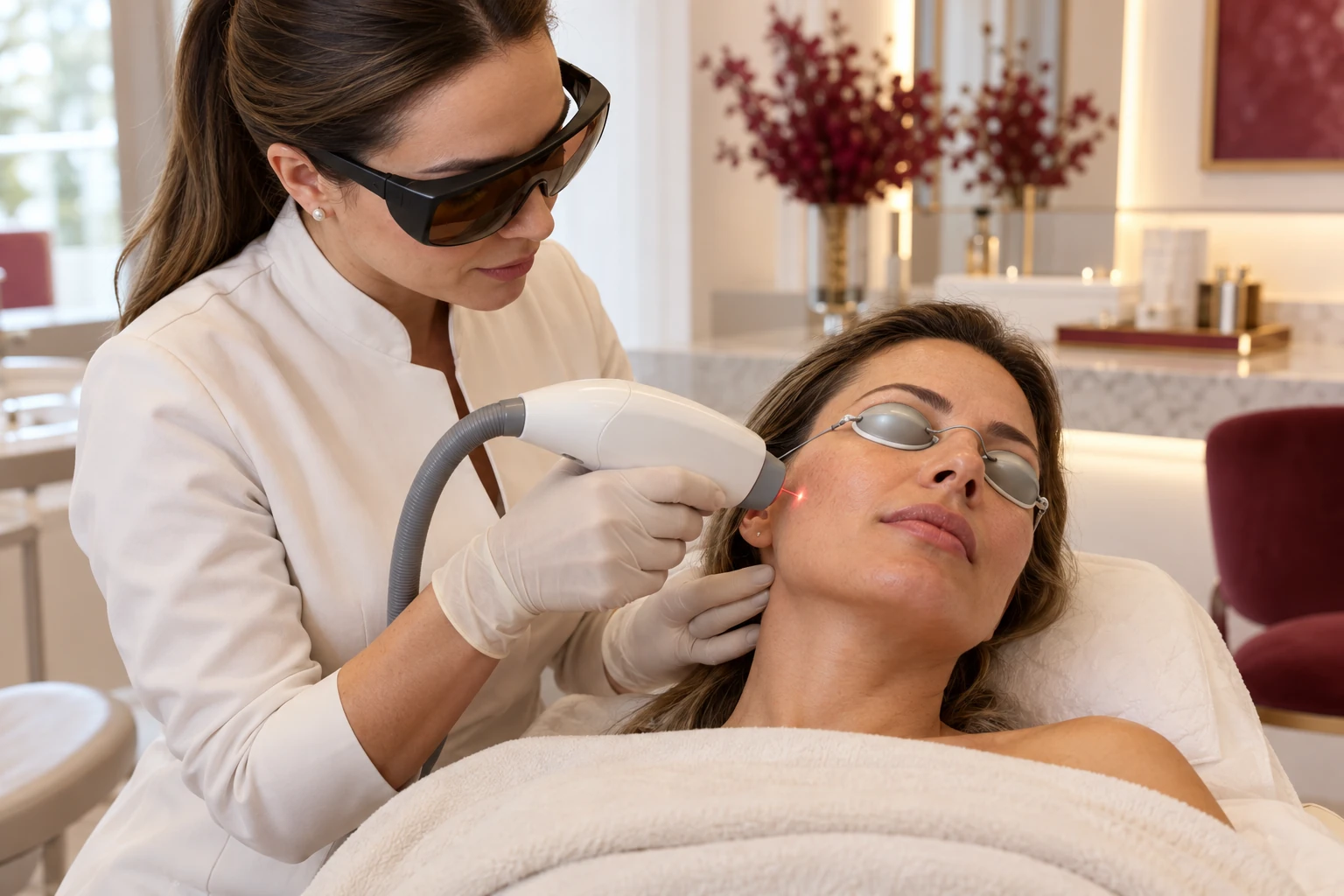 Cena ilustrativa de cuidado em estética e saúde