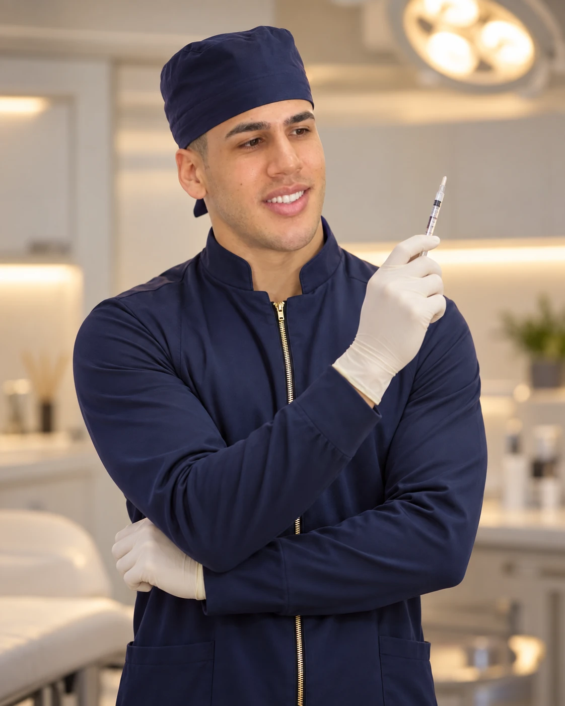 Retrato de estúdio do profissional da Em Foco, gerado com referência na foto real