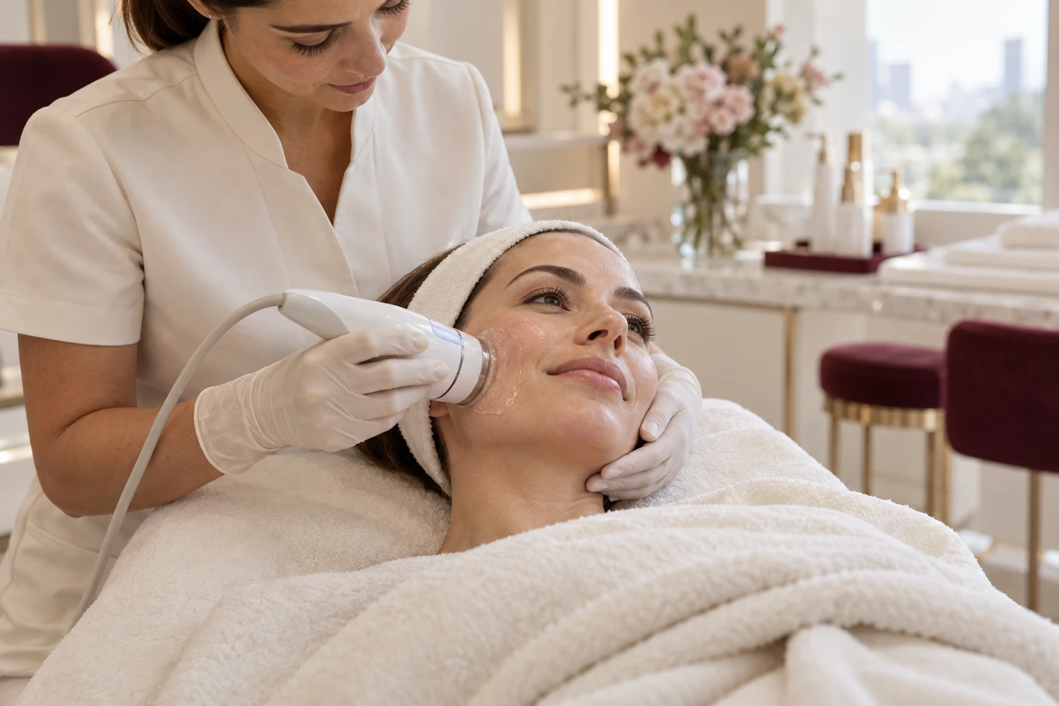 Cena ilustrativa de cuidado em estética e saúde